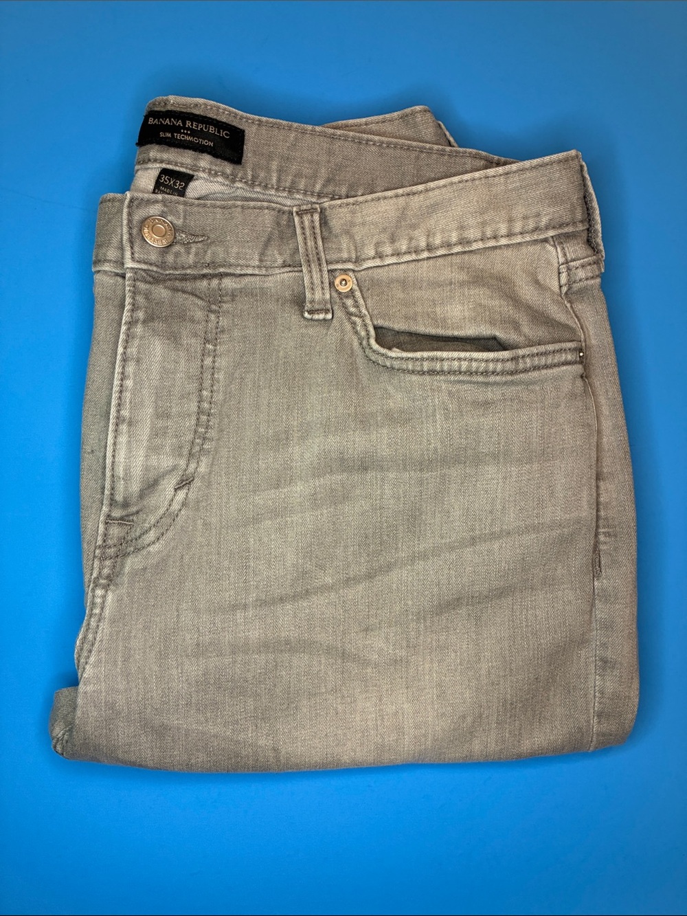 Banana Republic Slim Straight Men's Jeans in Light Gray 35x32